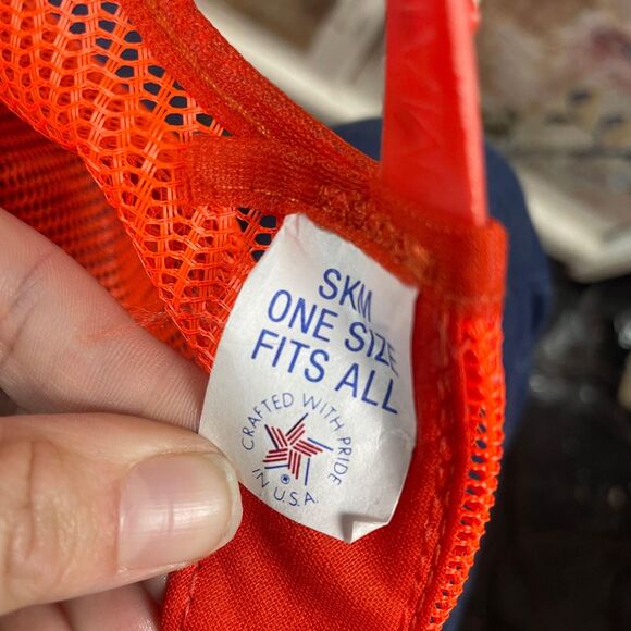 Vintage Tide Racing Team Trucker Hat Men Orange Blue Snapback Outdoor Casual - Picture 8 of 8